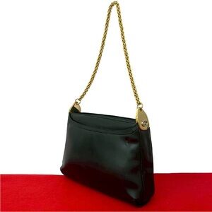 Gucci Black Shoulder Bag with Gold Chain